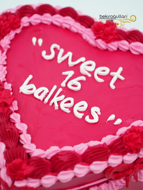 Kalp Detaylı Pembe Naked Pasta