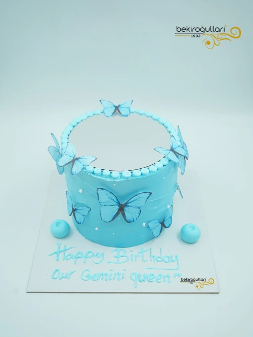 Kelebek Detaylı Selfie Cake