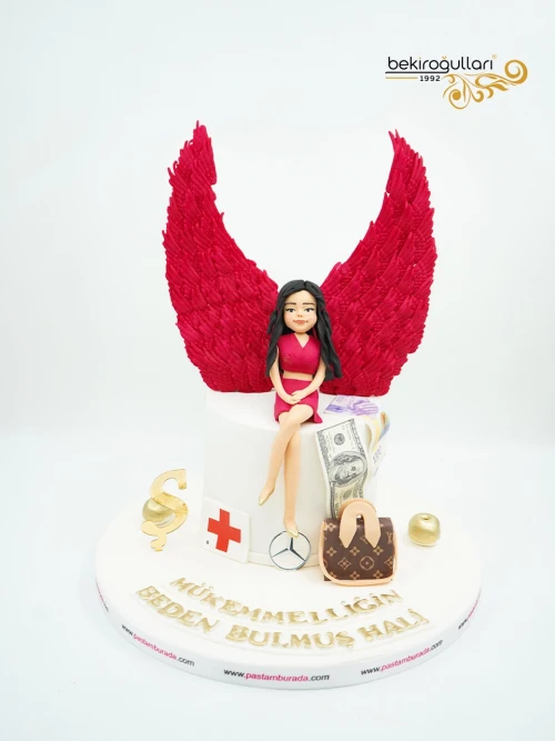 Kişisel Detay Kadın Figür Butik Pasta