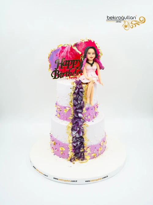 Kristal Ve Kadın Figür Butik Pasta