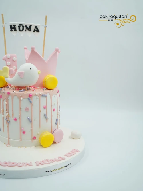 Kuş ve Makaron Detaylı Pasta