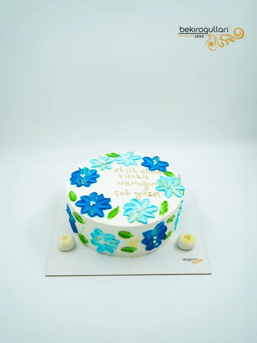 Mavi Çiçek Detay Naked Pasta