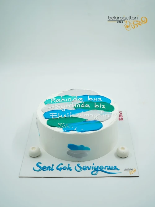 Mavi Ve Yeşil Naked Cake