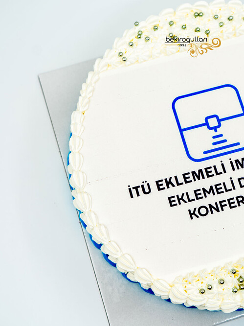 Okul Logolu Yuvarlak Resimli Pasta