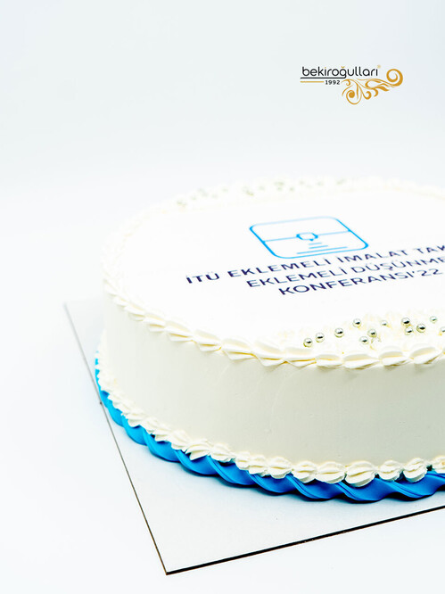 Okul Logolu Yuvarlak Resimli Pasta