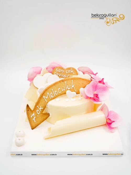 Orkide Ve Kurabiye Detay Pasta