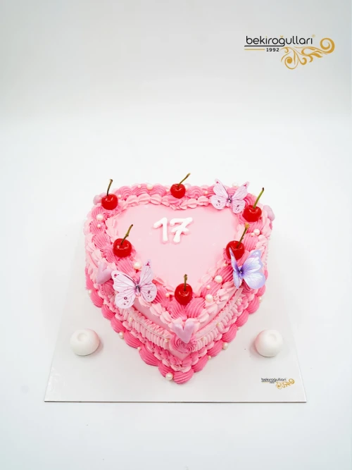 Pembe Kalp Naked Cake