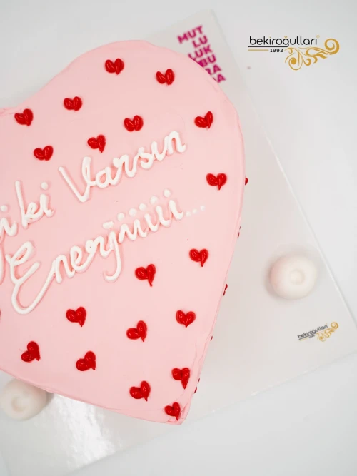 Pembe Kalp Naked Cake