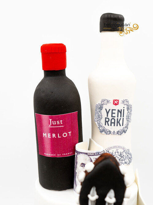 Rakı Temalı Tasarım Pasta