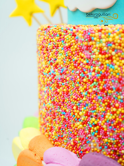 Renkli Pony Tasarım Pasta