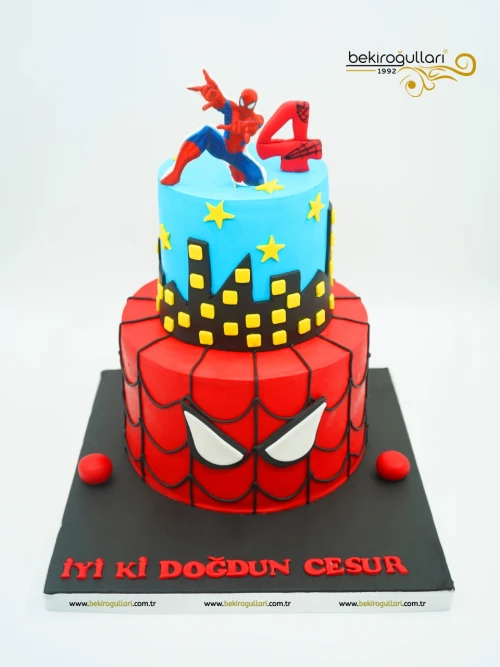 Spiderman Tasarım Pasta