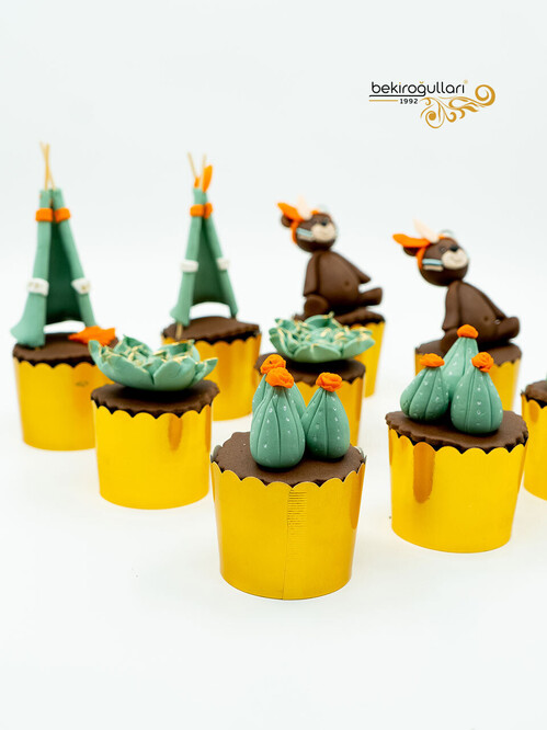 Sukulent Detaylı Cupcake