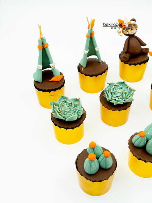Sukulent Detaylı Cupcake