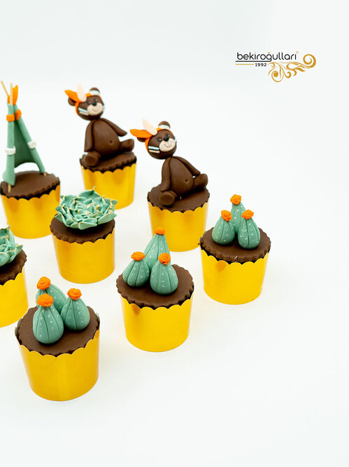 Sukulent Detaylı Cupcake