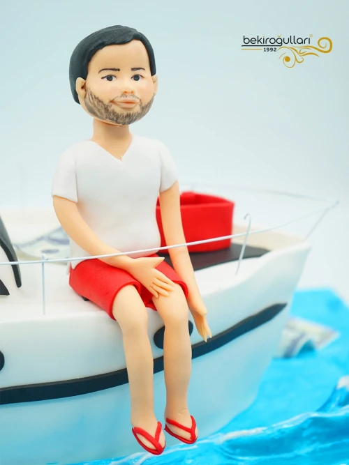 Tekne Ve Erkek Figür Butik Pasta