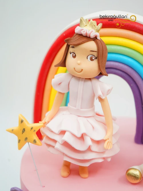 Unicorn ve Kız Çocuk Pasta