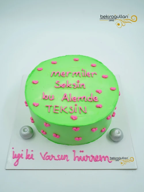 Yeşil Ve Pembe Naked Cake