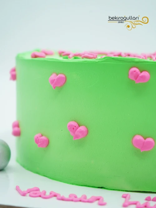 Yeşil Ve Pembe Naked Cake