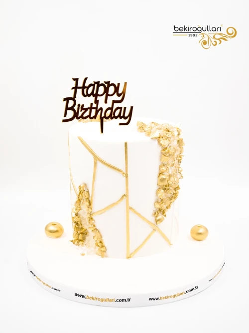 Beyaz Gold Detay Butik Pasta