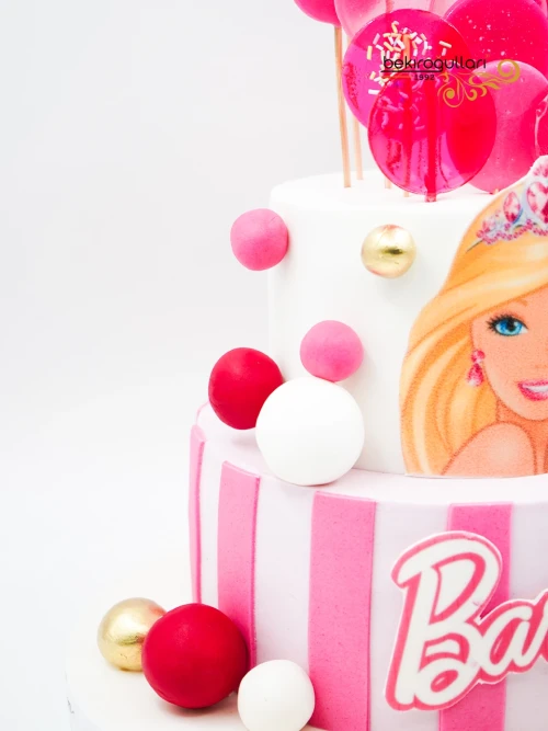 Çizgi Film Karakter Konsept Pembe Tasarım Pasta