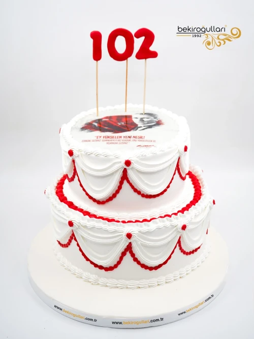 Cumhuriyet Bayramı Konsept Resimli Pasta