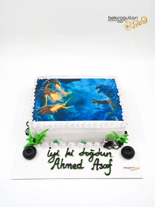 Godzilla Resimli Pasta