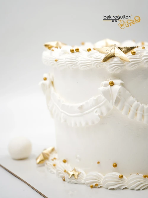 Gold Yıldız Detay Beyaz Naked Pasta