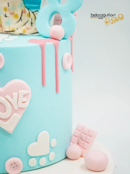 Kız Çocuk Ve Köpek Tasarım Pasta