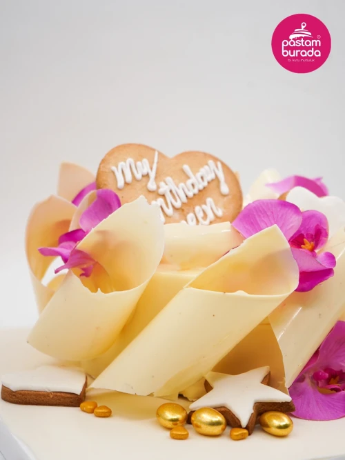 Kurabiye Ve Orkide Detay Tasarım Pasta