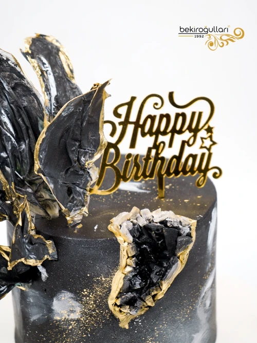 Siyah Ve Gold Tasarım Butik Pasta