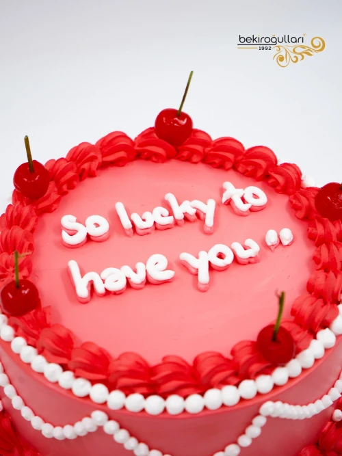 Vişne Detay Pembe Naked Cake