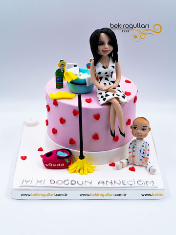 Anne Bebek Figürlü Model Ev Konsept Pasta