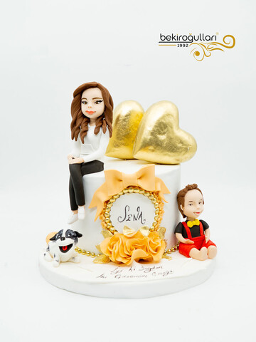 Anne Çocuk Temalı Pasta