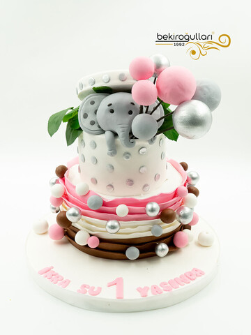 Fil ve Balonlar Konsept Pasta