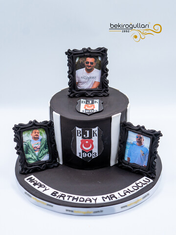 Fotoğraf Detaylı Siyah Beyaz Taraftar Pasta