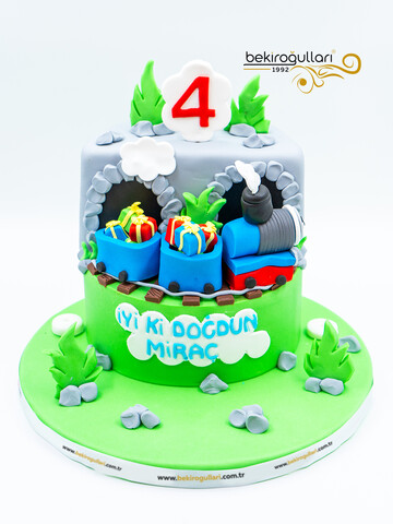 Küçük Tren Temalı Konsept Pasta