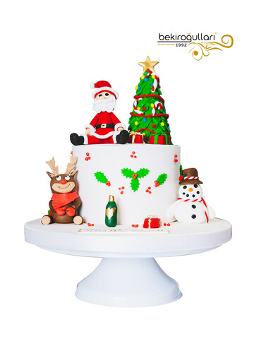 Noel Baba Model Yılbaşı Konseptli Doğum Günü Pastası