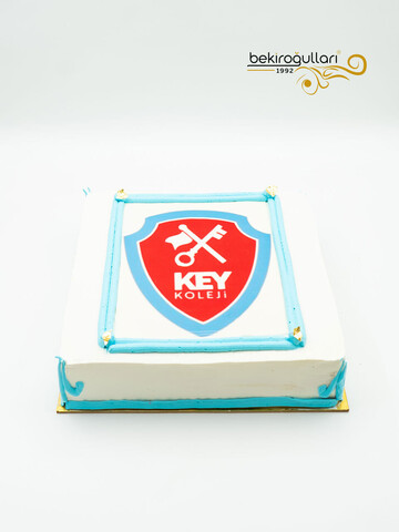 Okul Logosu Resimli Pasta