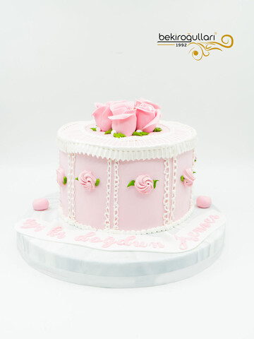 Pembe Çiçek Butik Pasta