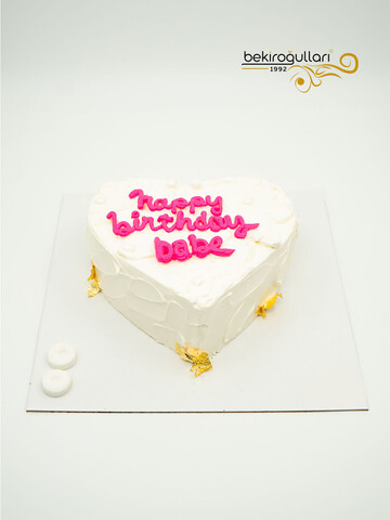 Pembe Yazılı Sıvama Pasta