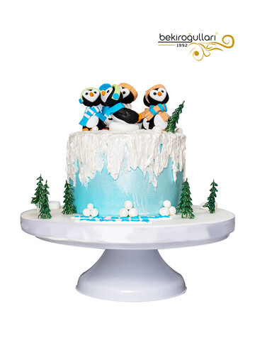 Penguen Model Konsept Doğum Günü Pastası