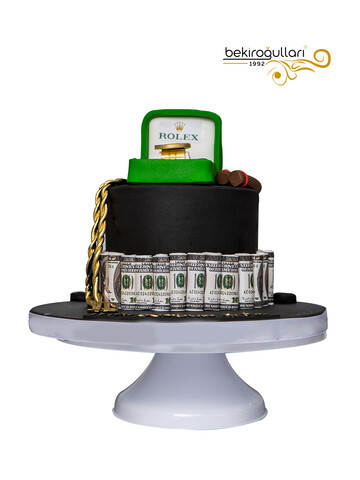 Rolex ve Dolar Model Konsept Doğum Günü Pastası
