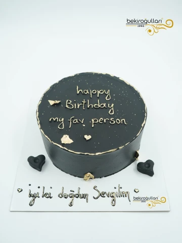 Gold Yazılı Naked Cake