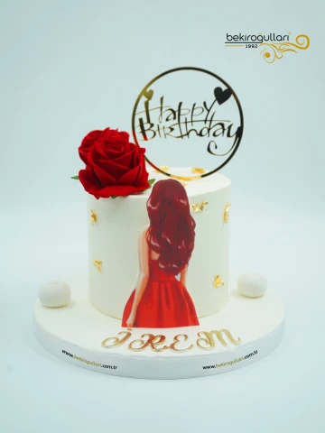 Gül Süslemeli Butik Pasta