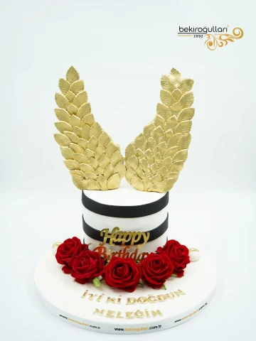 Gül Ve Kanat Detay Butik Pasta