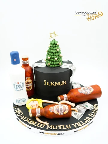 İçki Ve Kadın Figür Butik Pasta