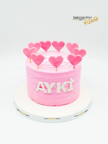 Kalp Detaylı Butik Pasta