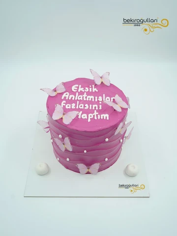Kelebek Detaylı Naked Cake