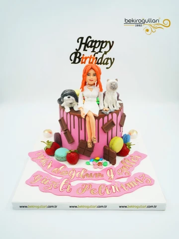 Kişisel Detaylı Kadın Figür Butik Pasta