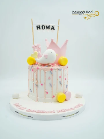 Kuş ve Makaron Detaylı Pasta